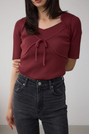 ビスチェレイヤードデザインニット