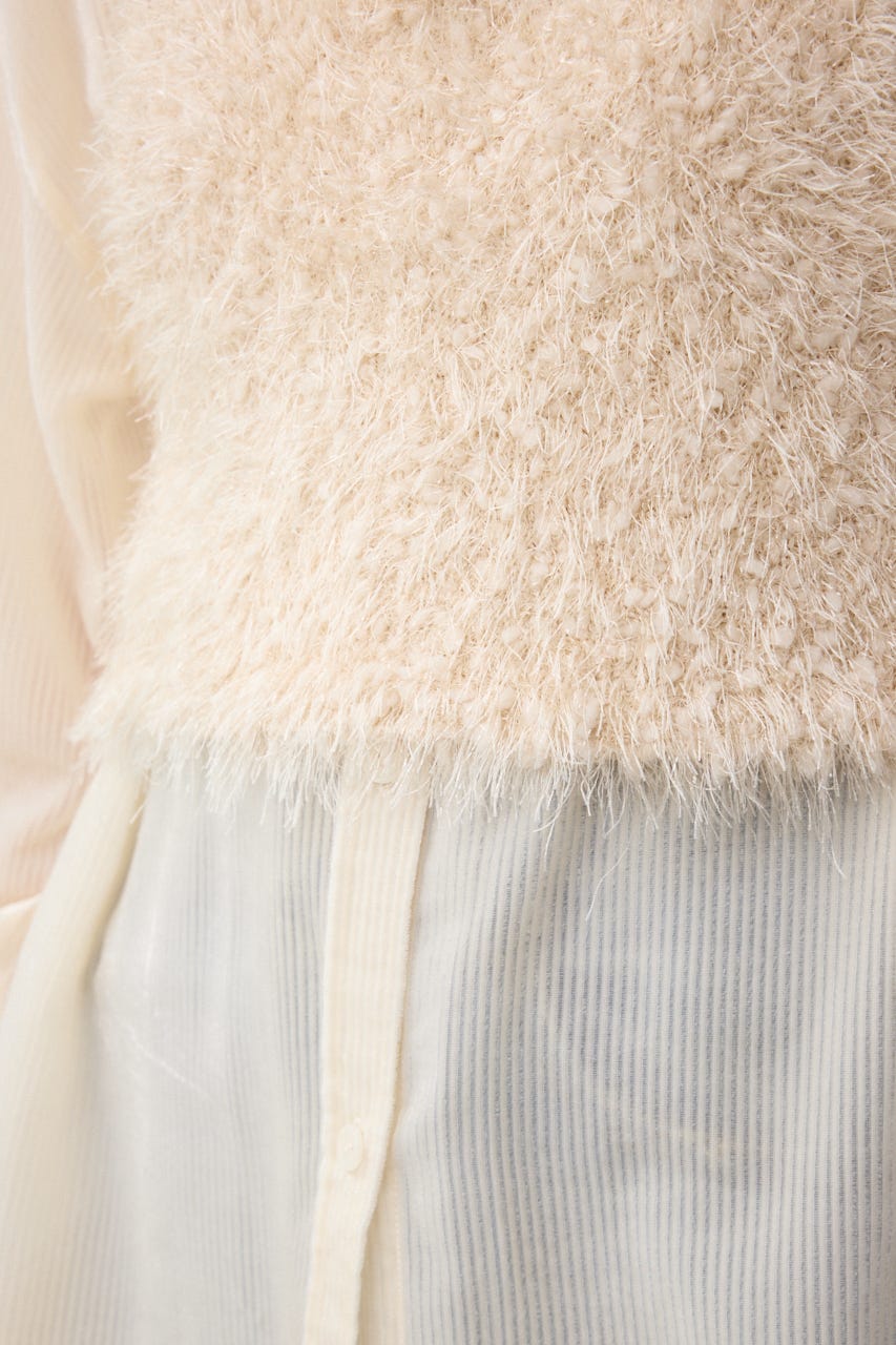 バックオープンポンポンヤーンベスト IVOY FREE