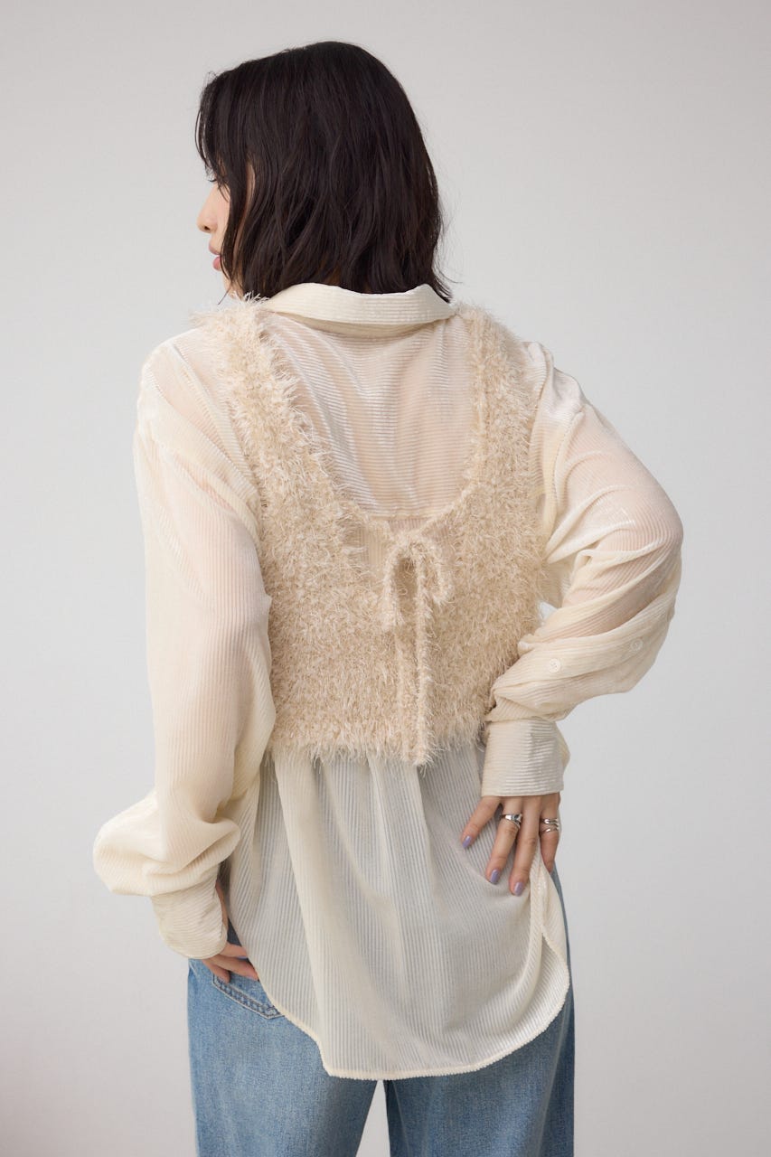 バックオープンポンポンヤーンベスト IVOY FREE