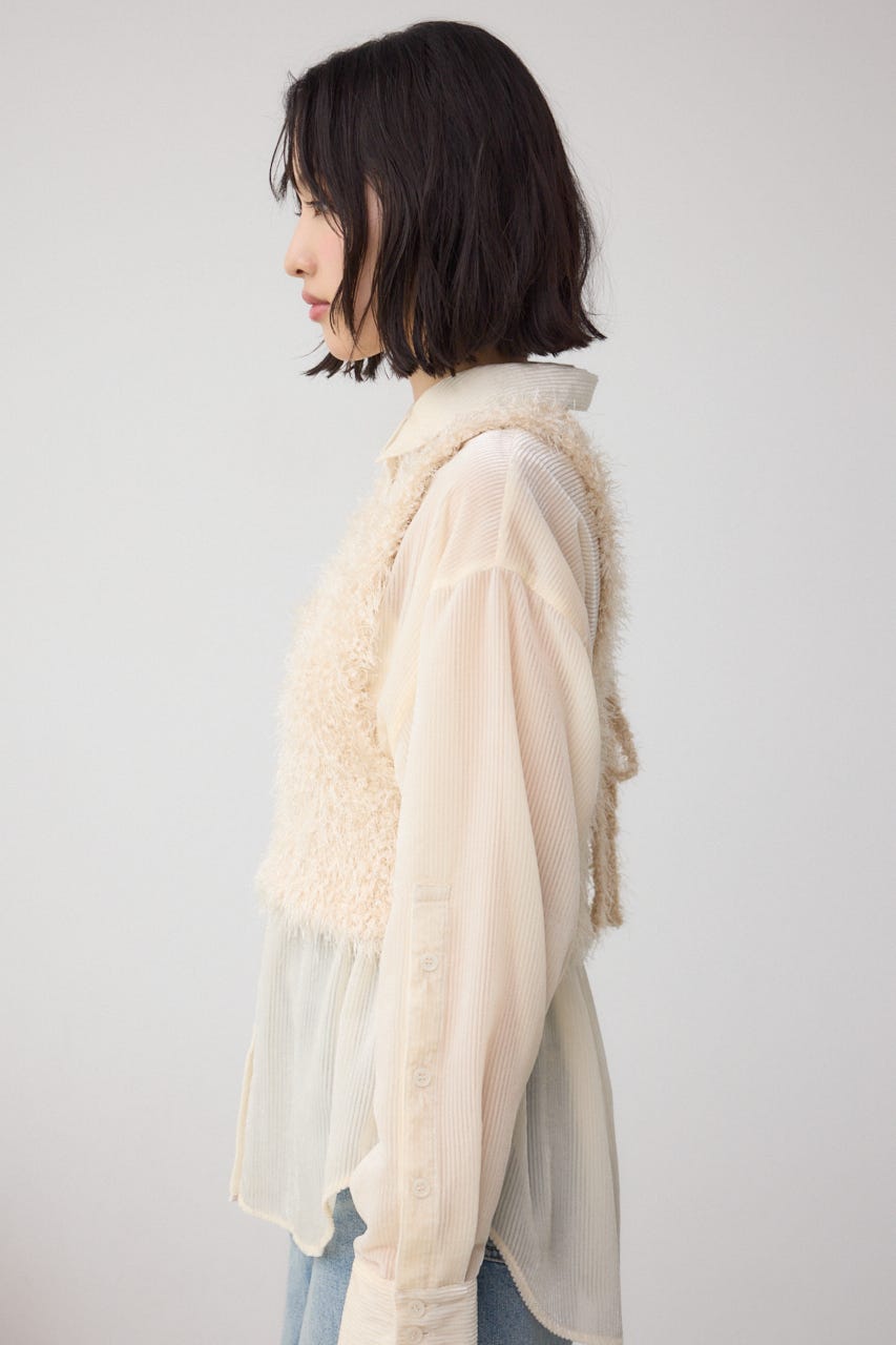 バックオープンポンポンヤーンベスト IVOY FREE