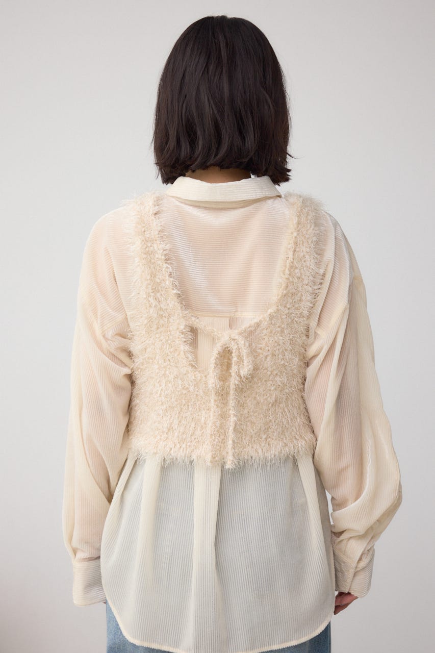 バックオープンポンポンヤーンベスト IVOY FREE