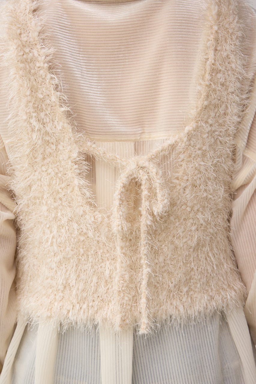 バックオープンポンポンヤーンベスト IVOY FREE