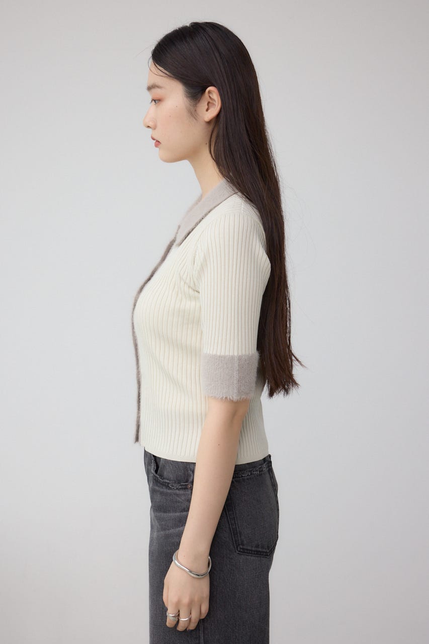 シャギーコンビポロニットトップス IVOY FREE