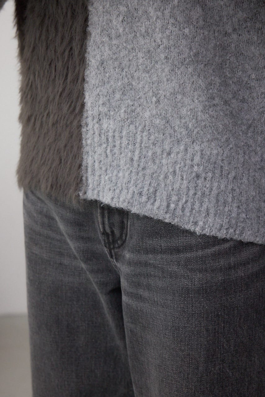 コンビネーションバイカラーニット 柄BLK FREE