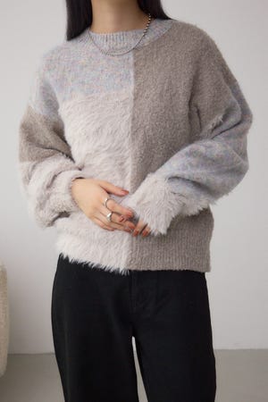 コンビネーションバイカラーニット