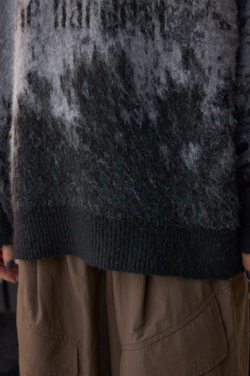 グラデーションジャガードニット 柄BLK FREE