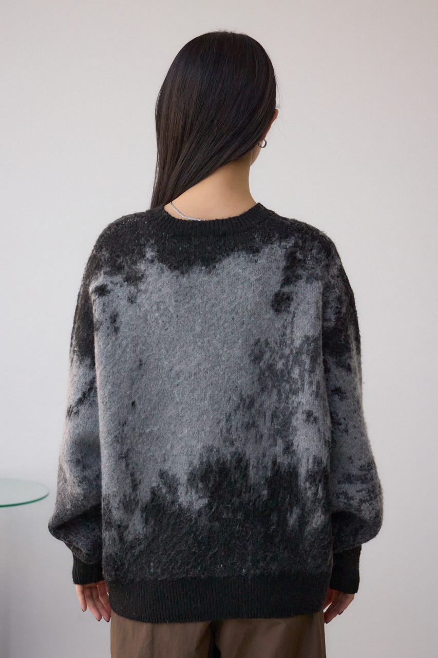 グラデーションジャガードニット 柄BLK FREE