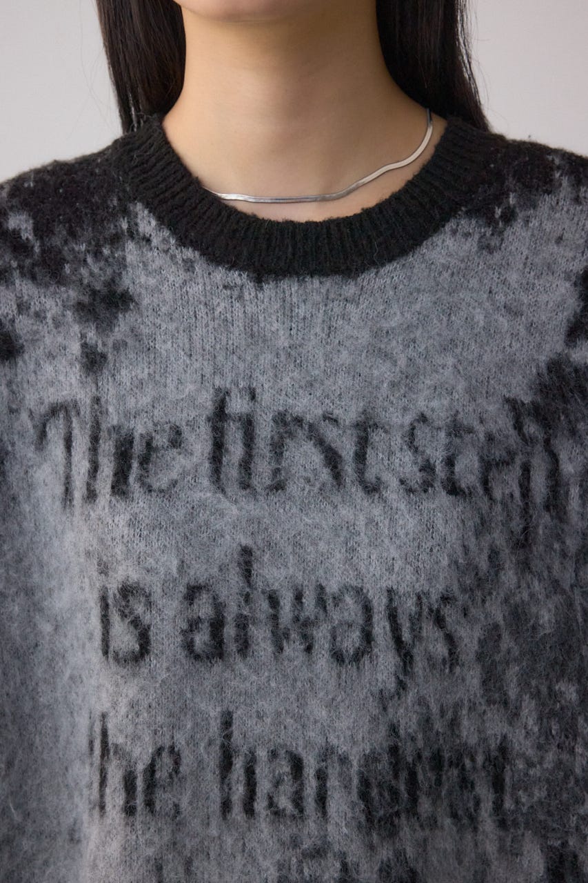 グラデーションジャガードニット 柄BLK FREE