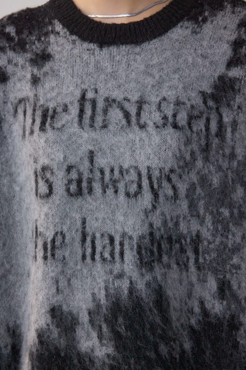 グラデーションジャガードニット 柄BLK FREE