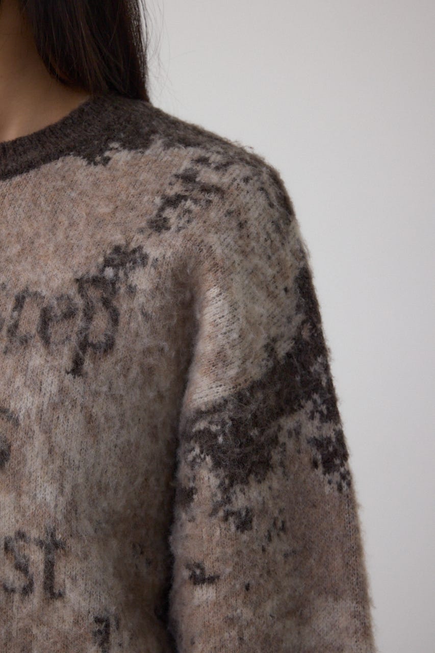 グラデーションジャガードニット 柄BRN FREE