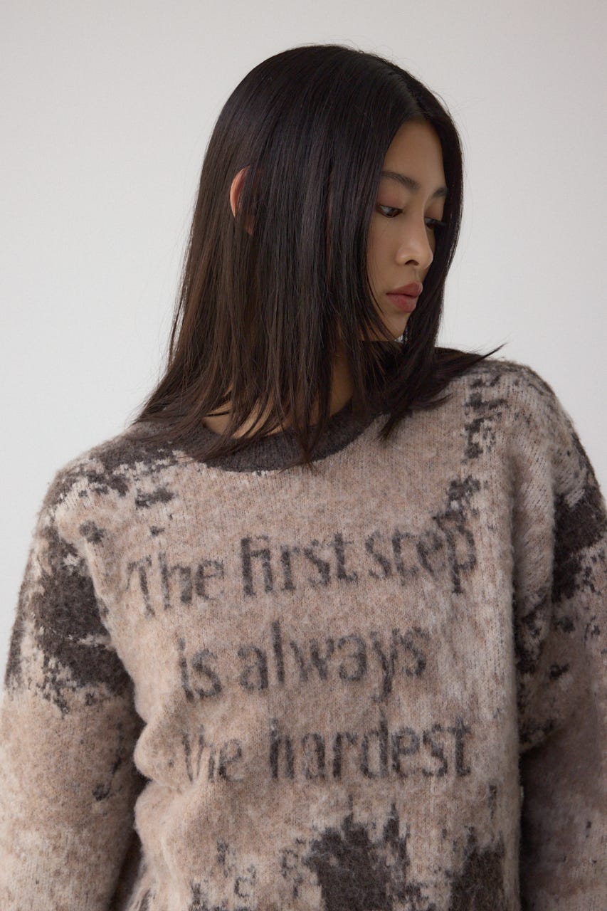 グラデーションジャガードニット 柄BRN FREE