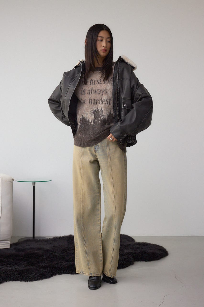 グラデーションジャガードニット 柄BRN FREE