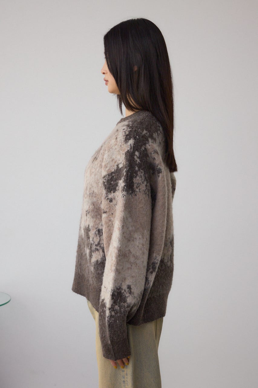 グラデーションジャガードニット 柄BRN FREE