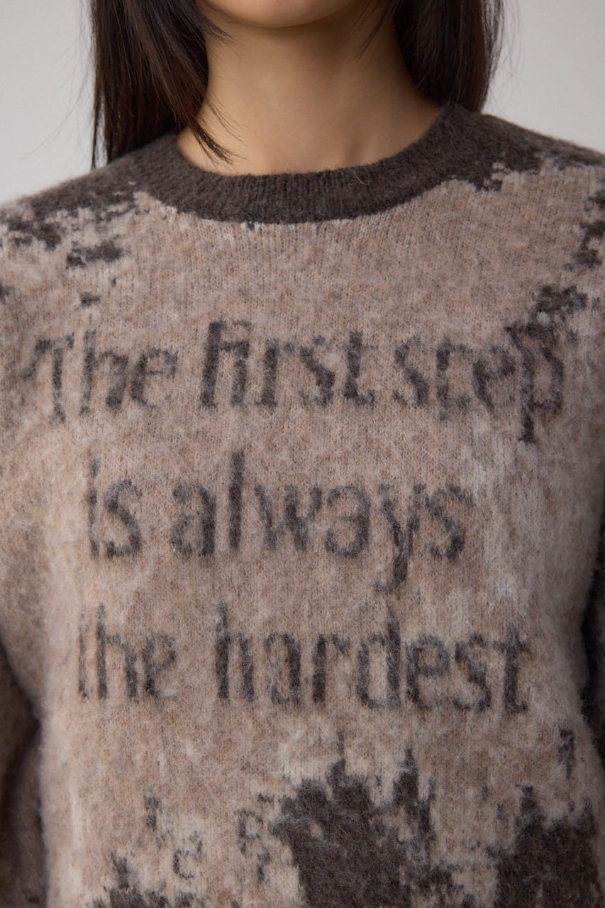 グラデーションジャガードニット 柄BRN FREE