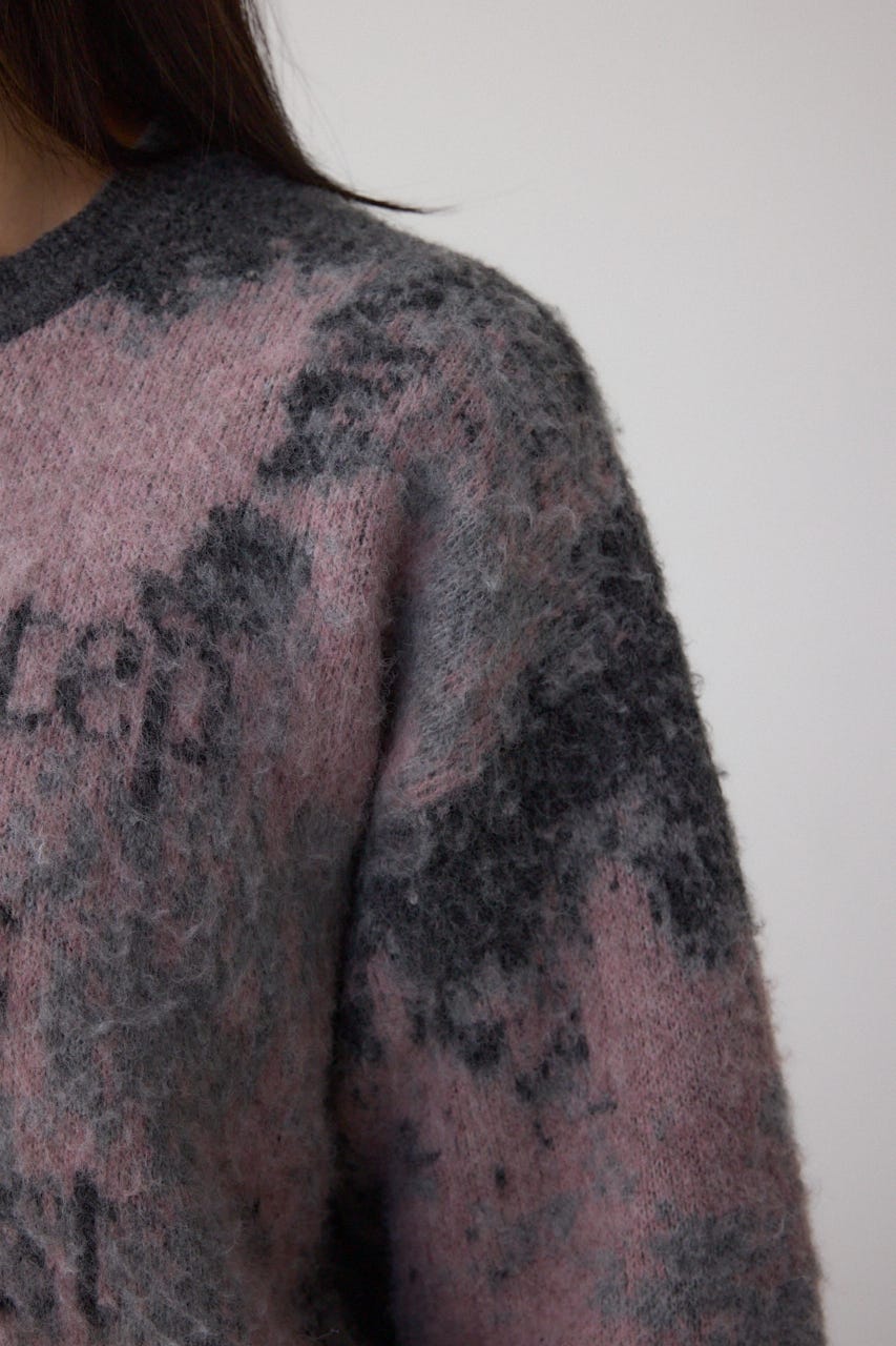 グラデーションジャガードニット 柄PNK FREE