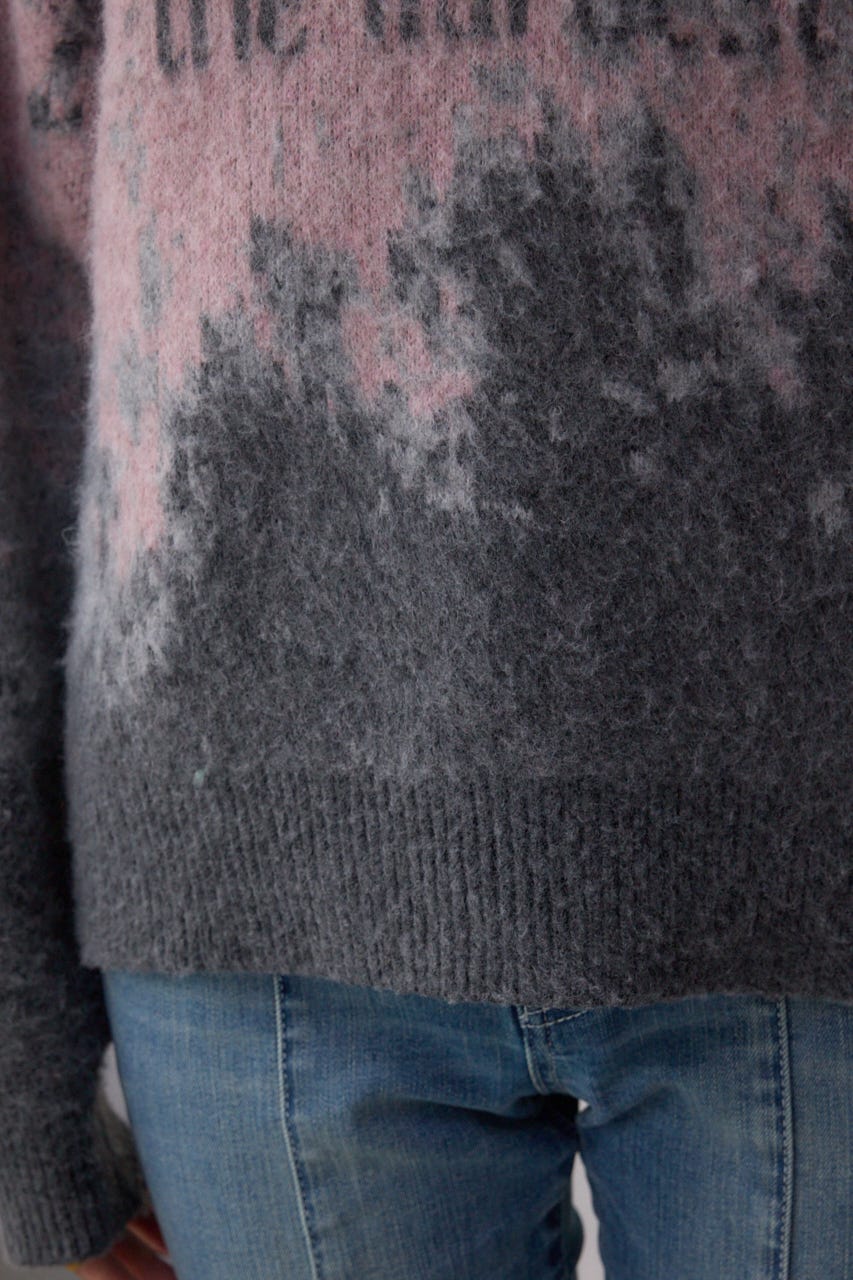 グラデーションジャガードニット 柄PNK FREE