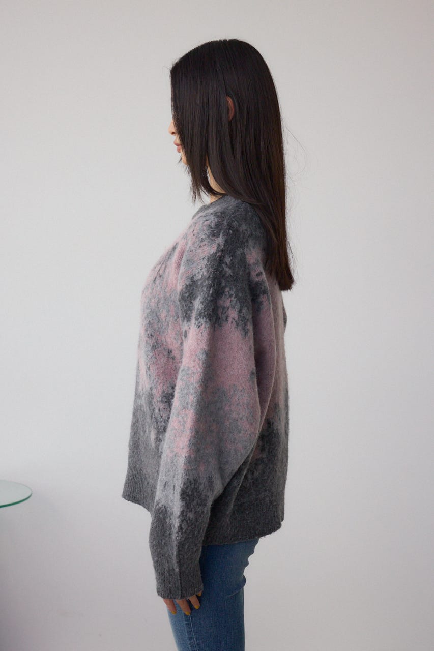 グラデーションジャガードニット 柄PNK FREE