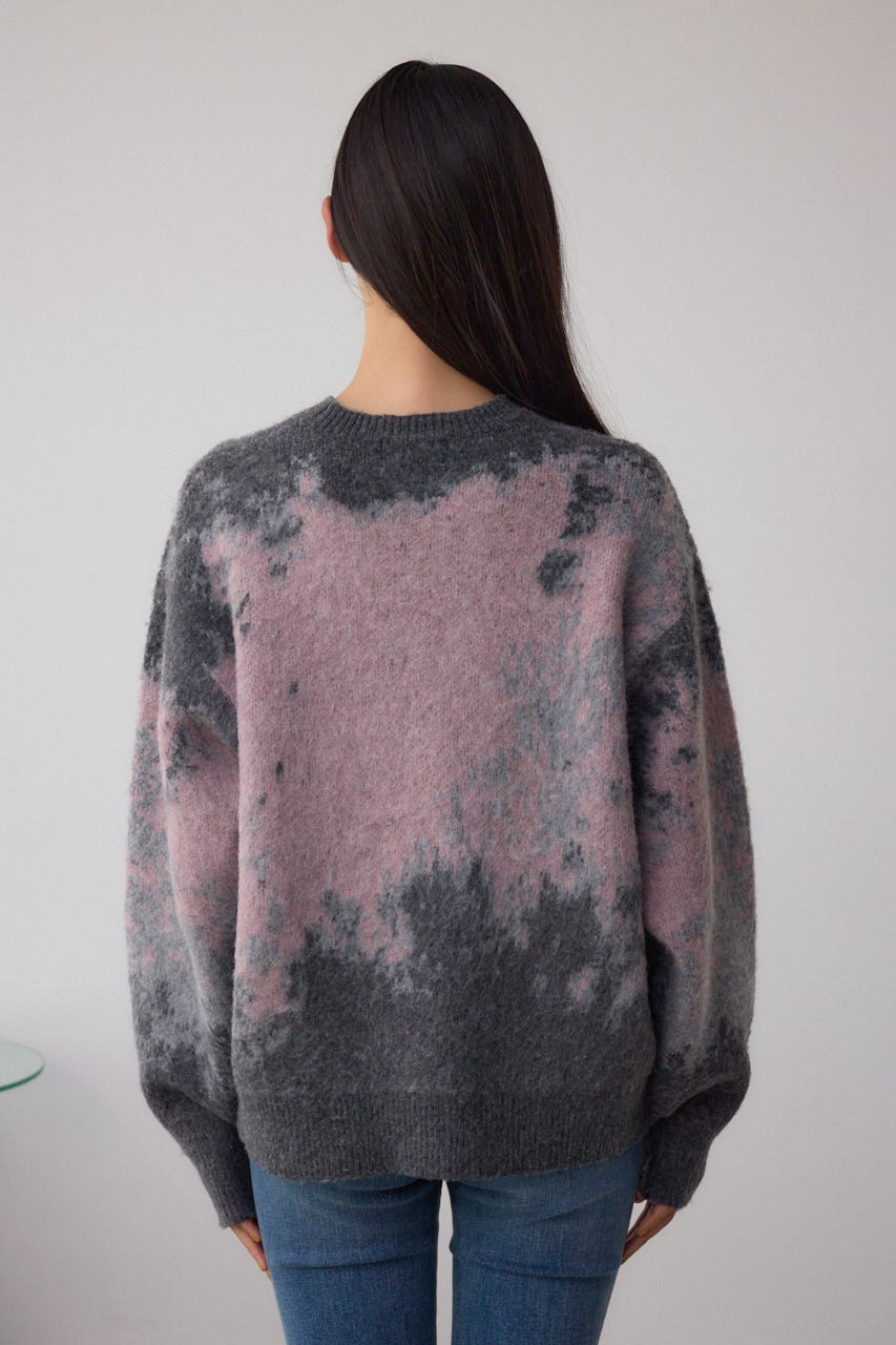 グラデーションジャガードニット 柄PNK FREE