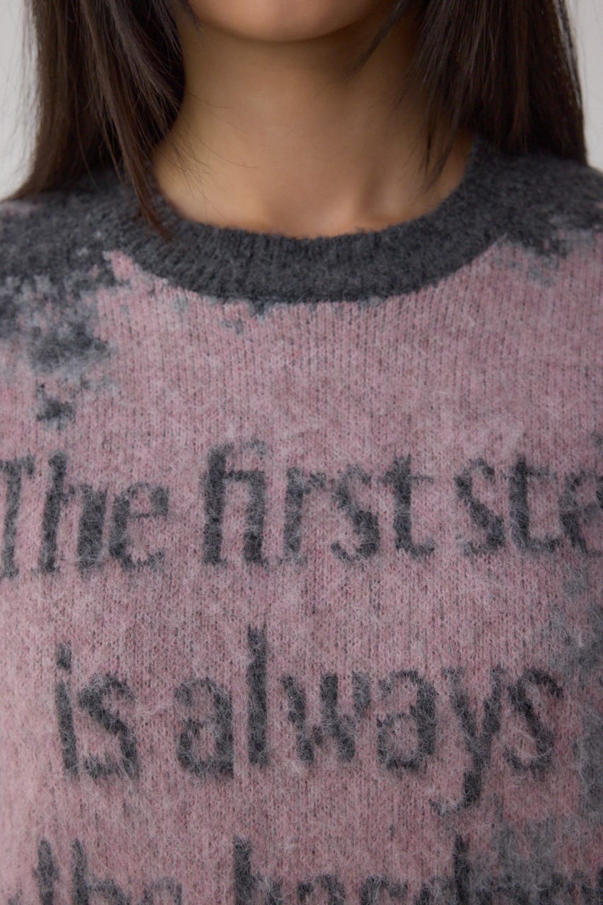 グラデーションジャガードニット 柄PNK FREE