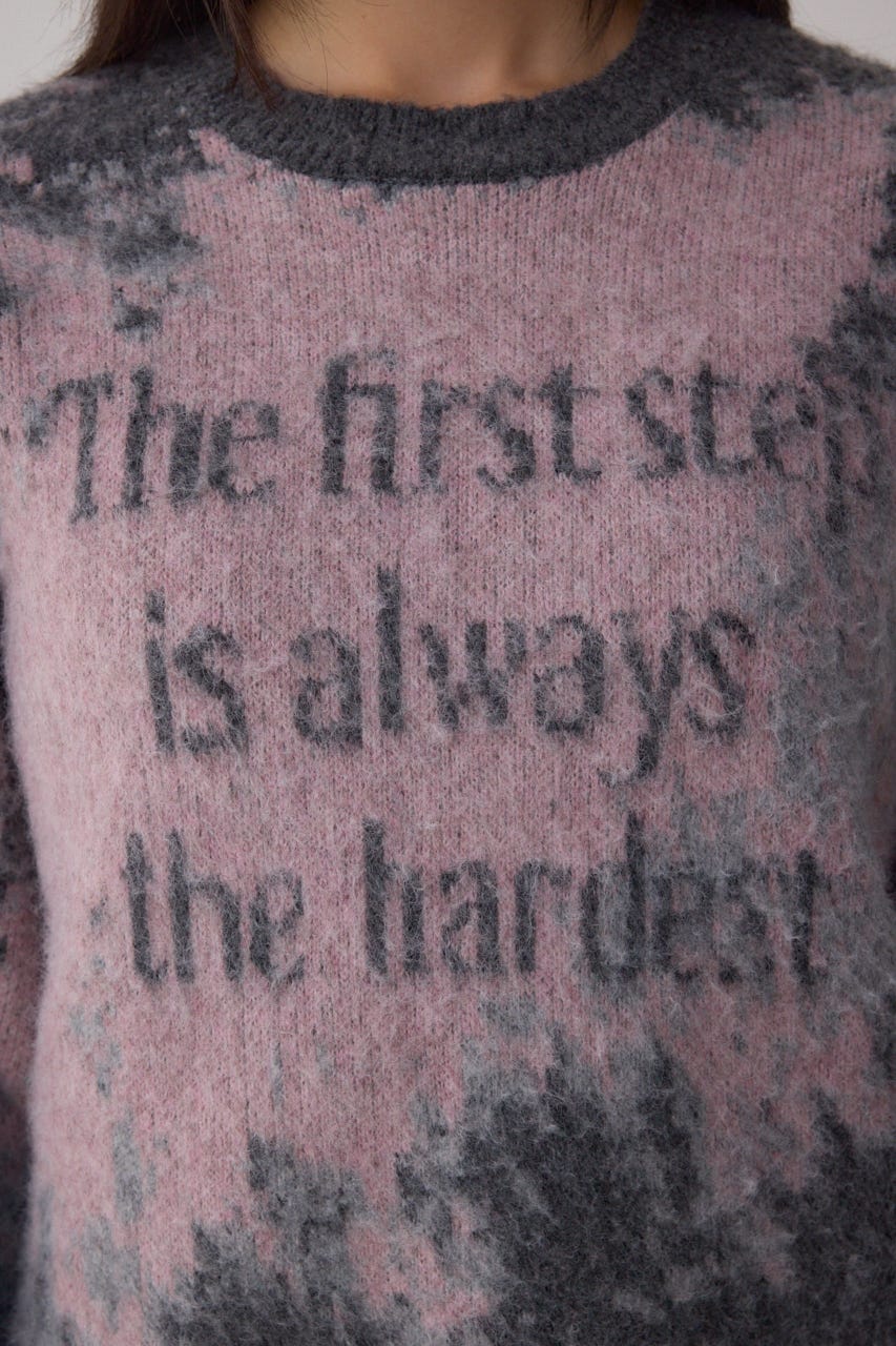 グラデーションジャガードニット 柄PNK FREE