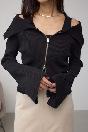 ジップアンサンブルニット