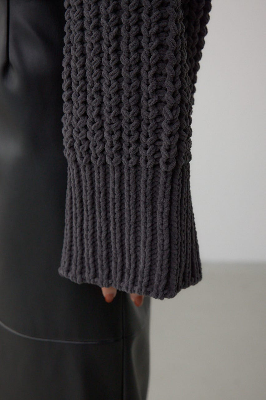 マットモールクロップドハイネックニット C.GRY FREE