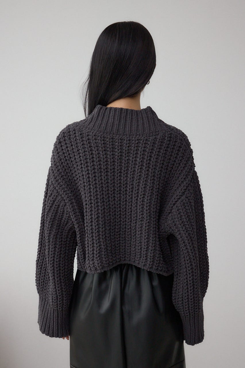マットモールクロップドハイネックニット C.GRY FREE
