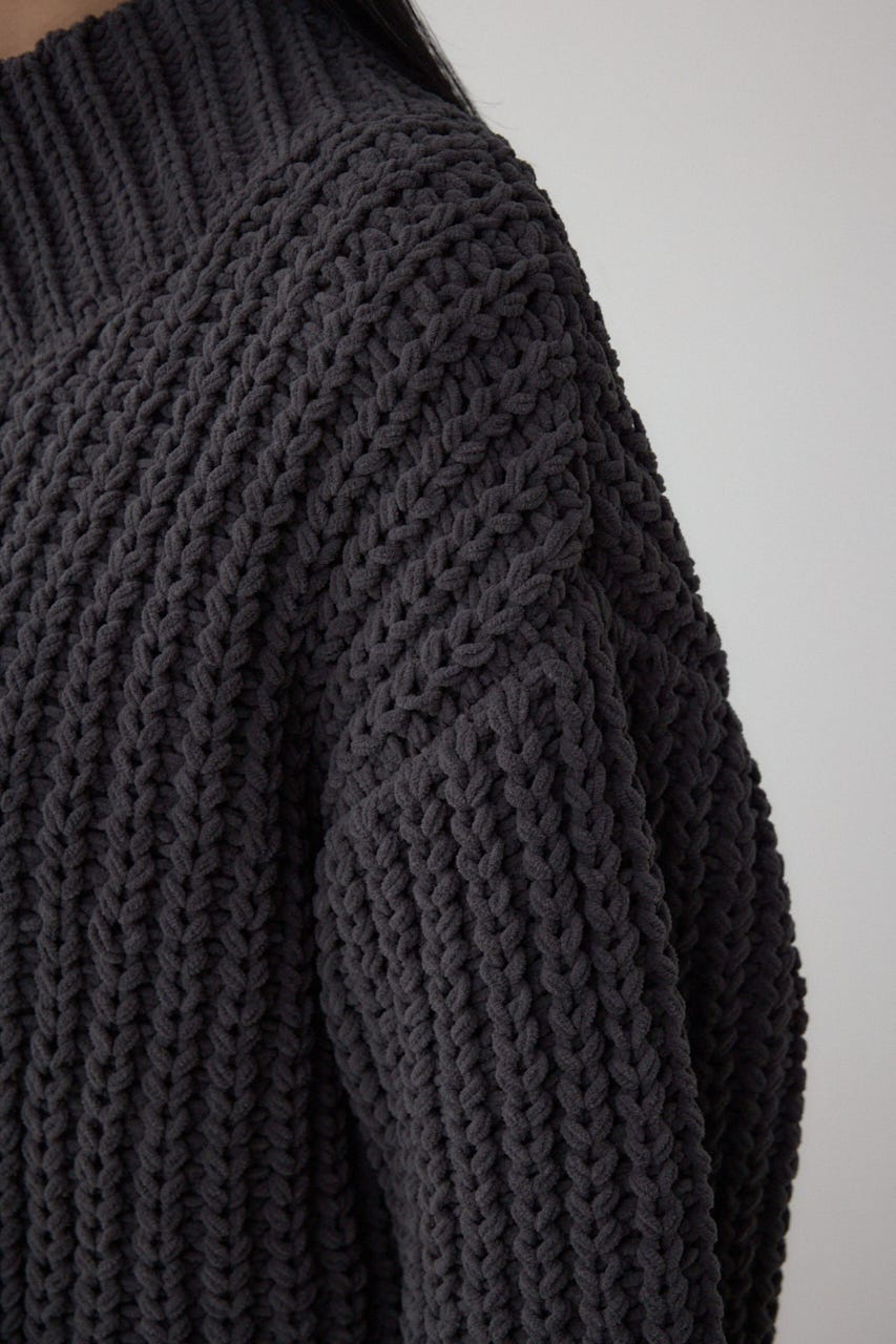 マットモールクロップドハイネックニット C.GRY FREE