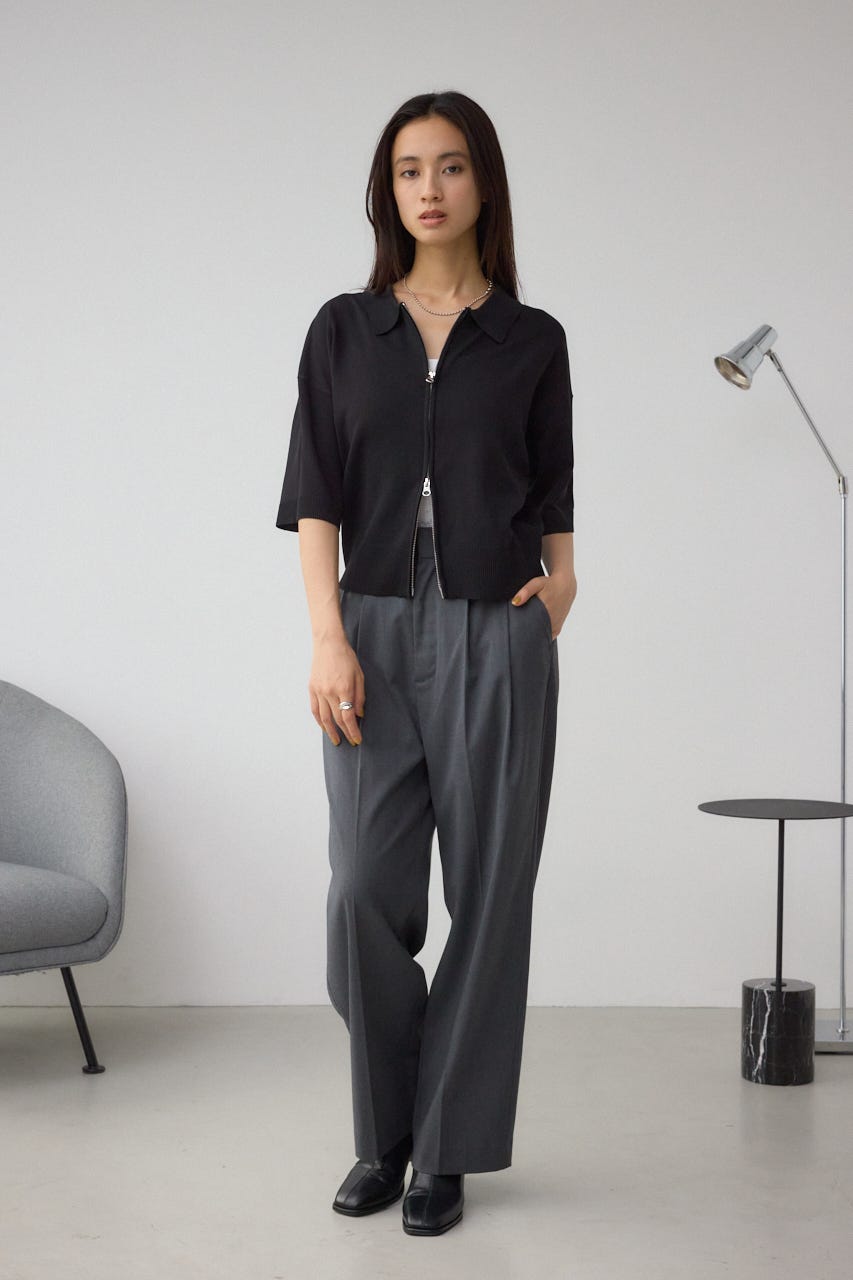 AZUL BY MOUSSY | Wジップポロカラーニットカーディガン