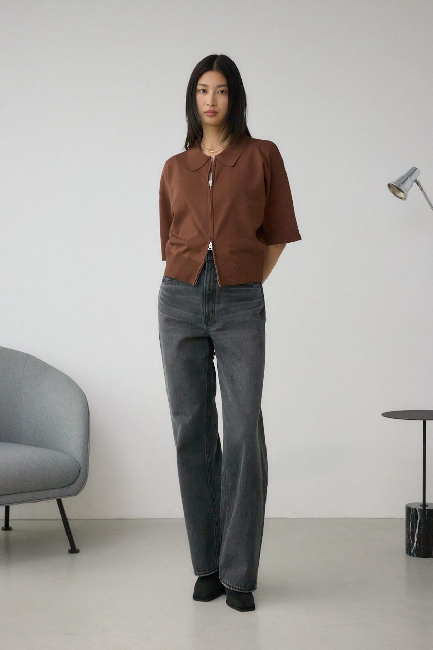 AZUL BY MOUSSY | Wジップポロカラーニットカーディガン