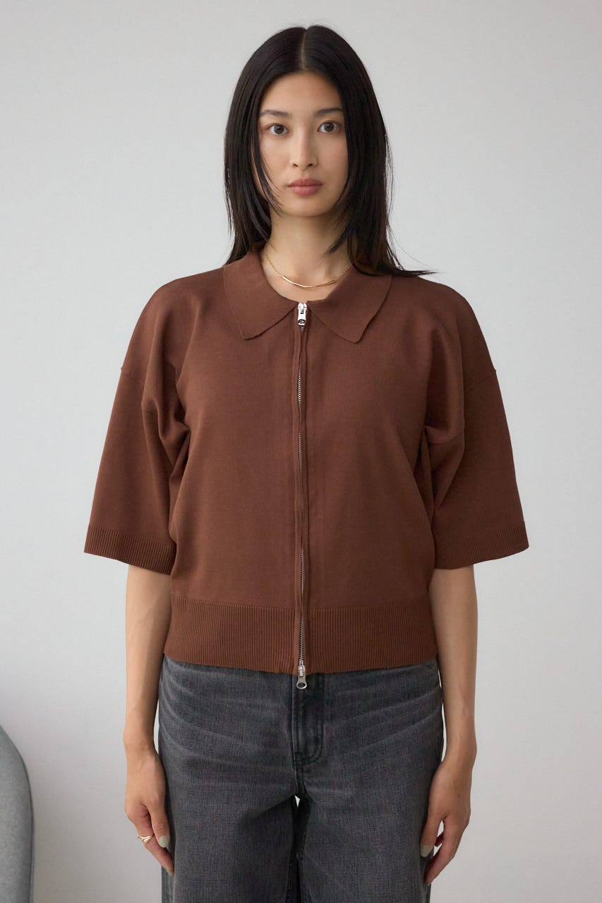 AZUL BY MOUSSY | Wジップポロカラーニットカーディガン