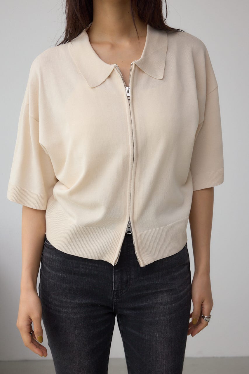 nowos ポロカーディガン AZUL BY MOUSSY | Wジップポロカラーニットカーディガン
