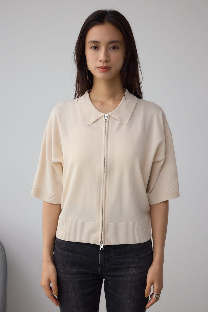 AZUL BY MOUSSY | Wジップポロカラーニットカーディガン