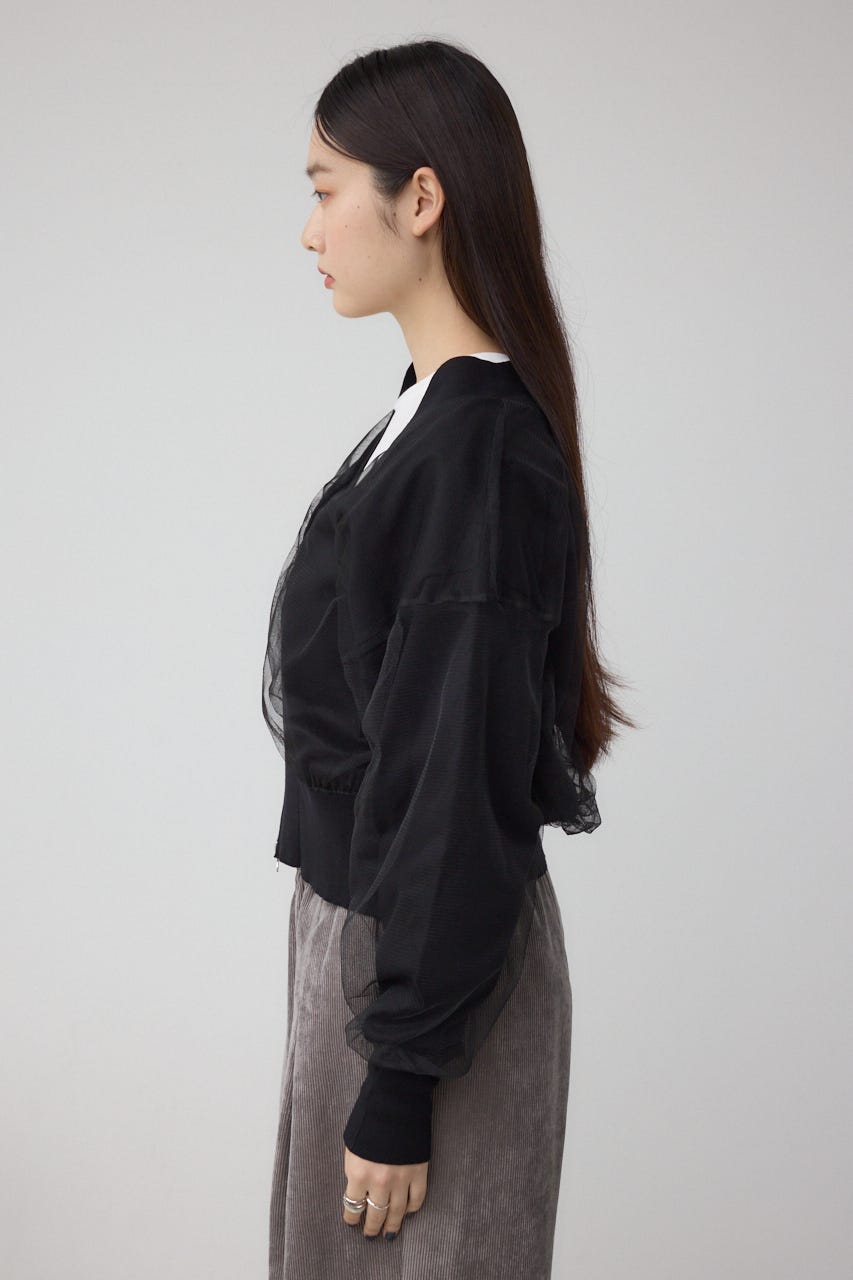 ｈｊ佐様⑅/19 AZUL BY MOUSSY | チュールドッキングニットカーディガン