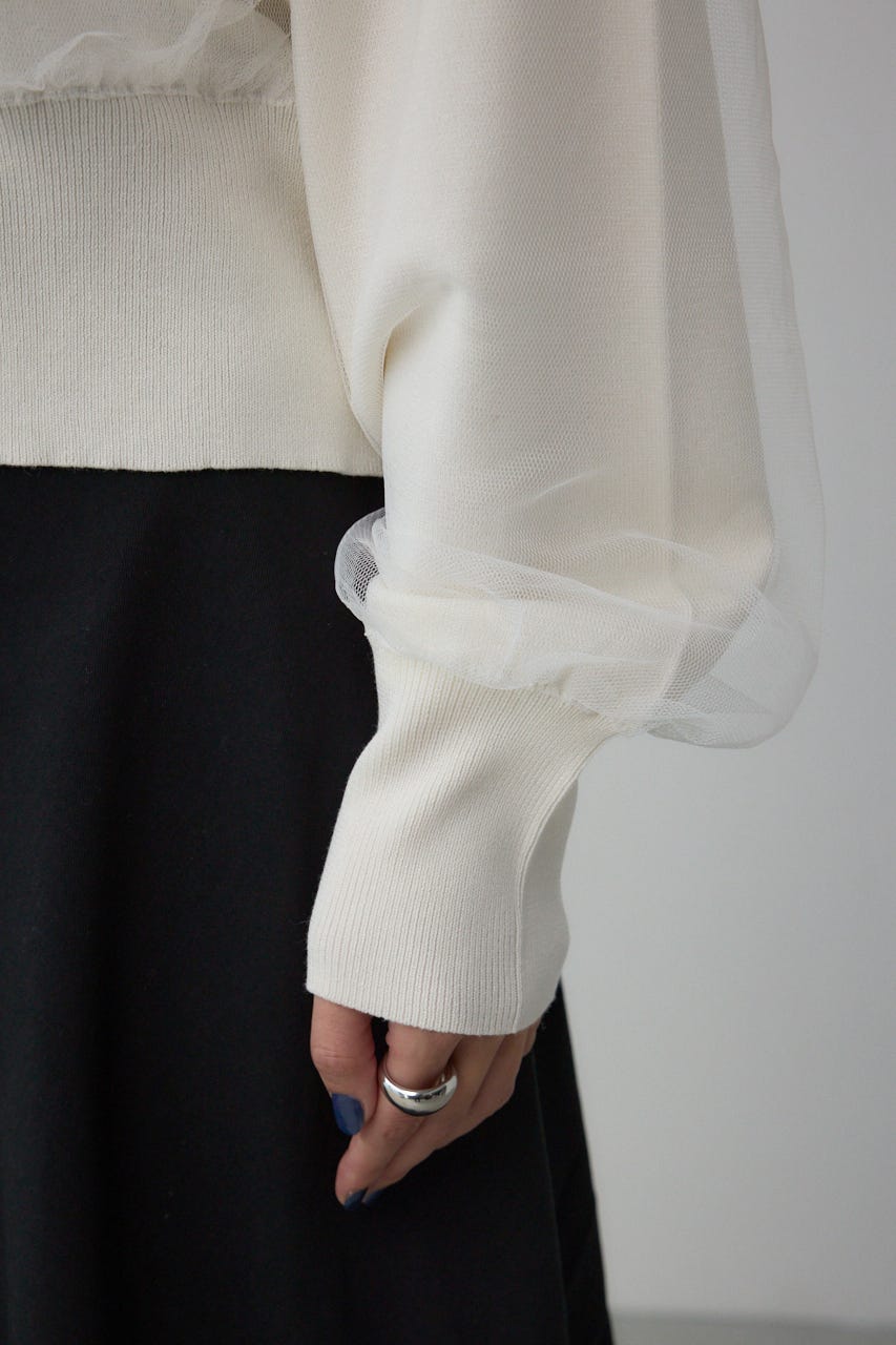 AZUL BY MOUSSY | チュールドッキングニットカーディガン