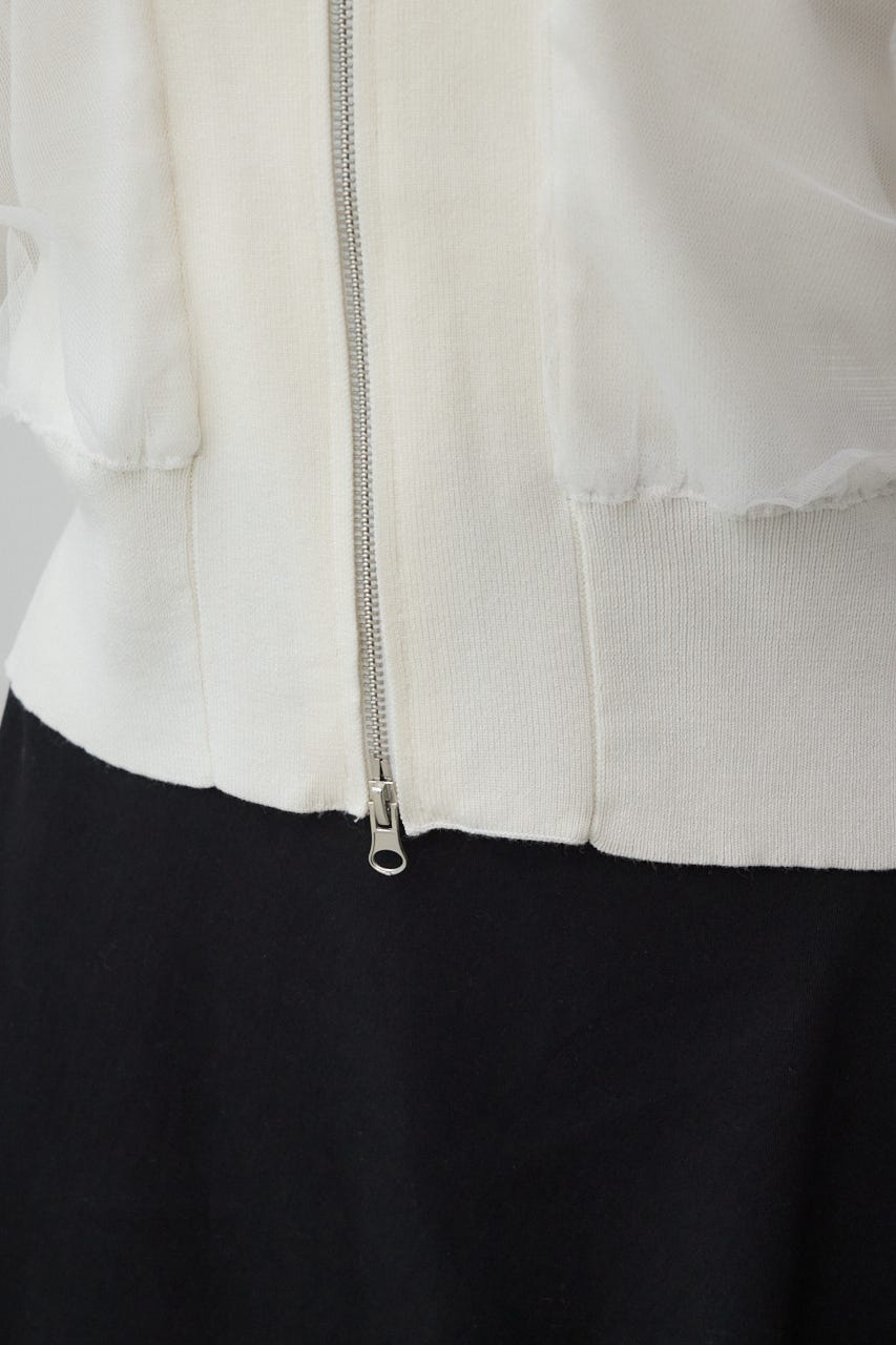 チュールドッキングニットカーディガン IVOY FREE