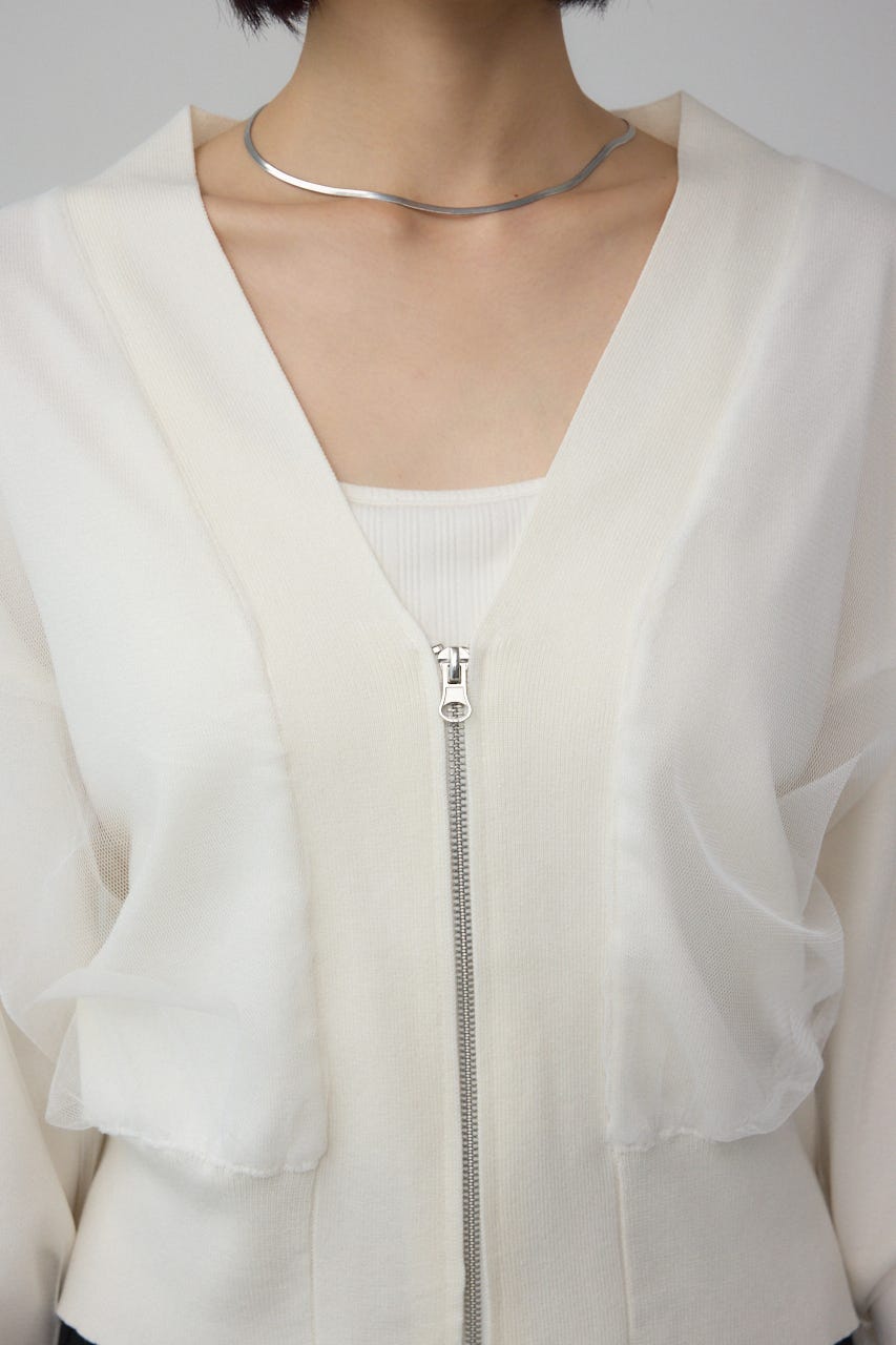 チュールドッキングニットカーディガン IVOY FREE