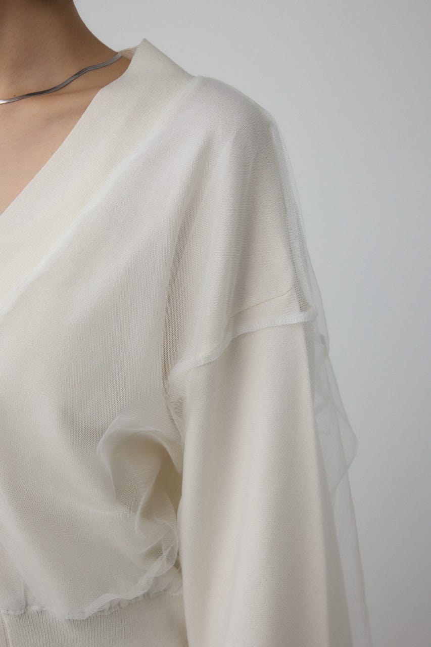 AZUL BY MOUSSY | チュールドッキングニットカーディガン