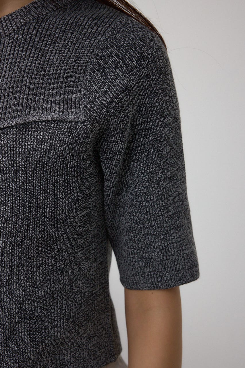 aki　ペプラムグレー AZUL BY MOUSSY | ペプラムインナーセットニット (ニット