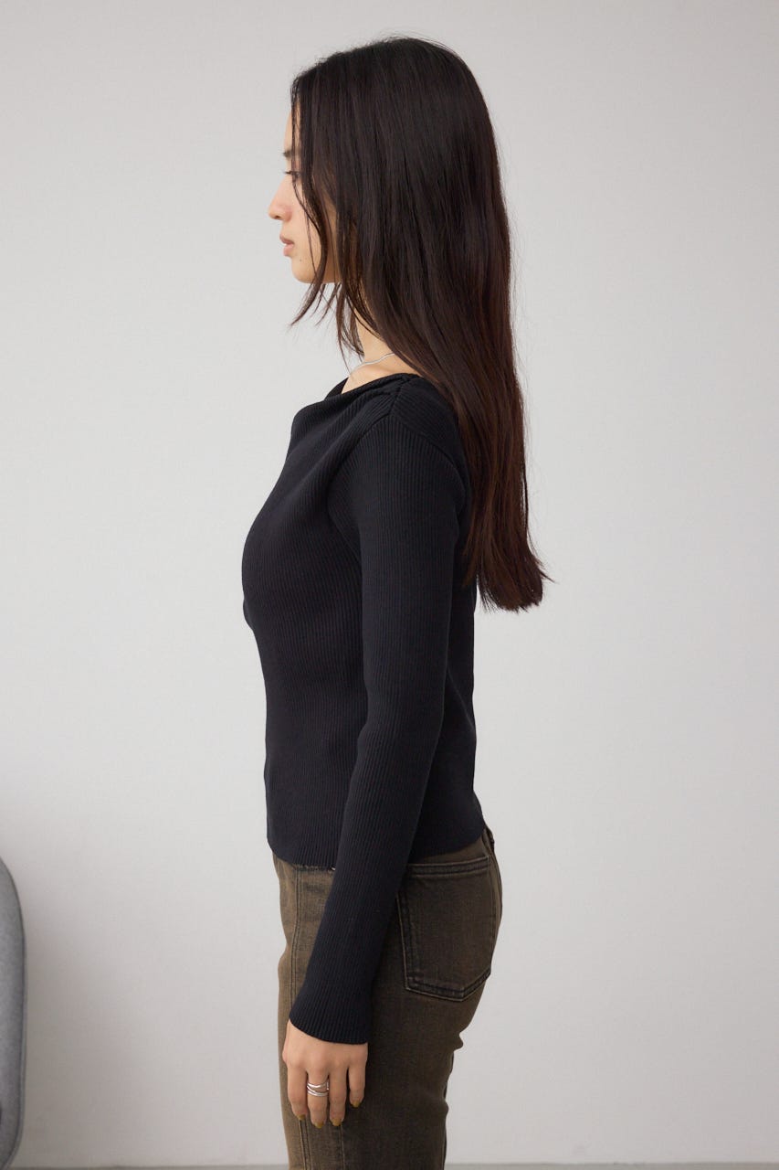 AZUL BY MOUSSY | ドレープ長袖ニットトップス (ニット ) |SHEL
