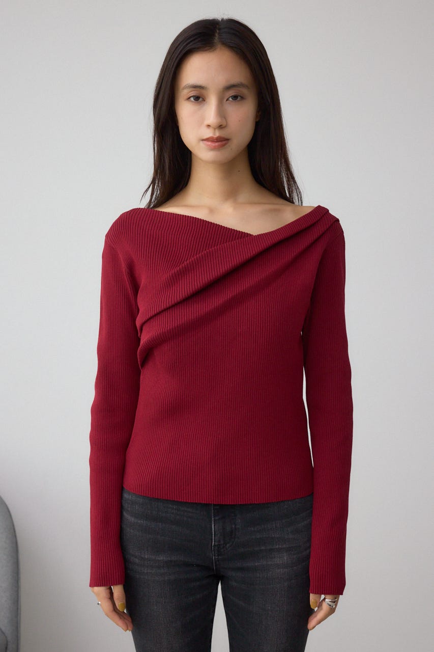 トップス atlast&co AZUL BY MOUSSY | ドレープ長袖ニットトップス (ニット ) |SHEL