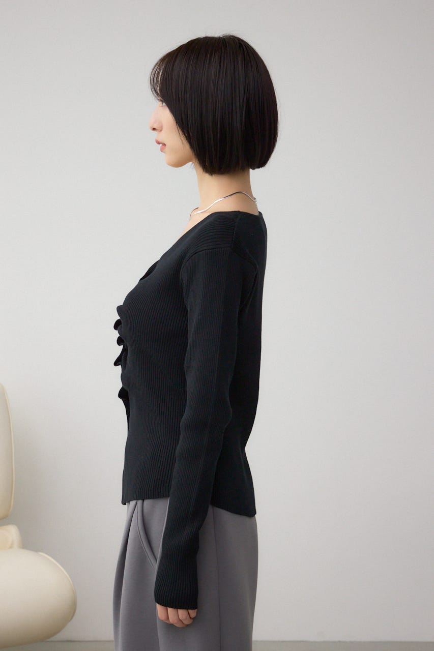 Vページ AZUL BY MOUSSY | フロントギャザーVネックニット (ニット