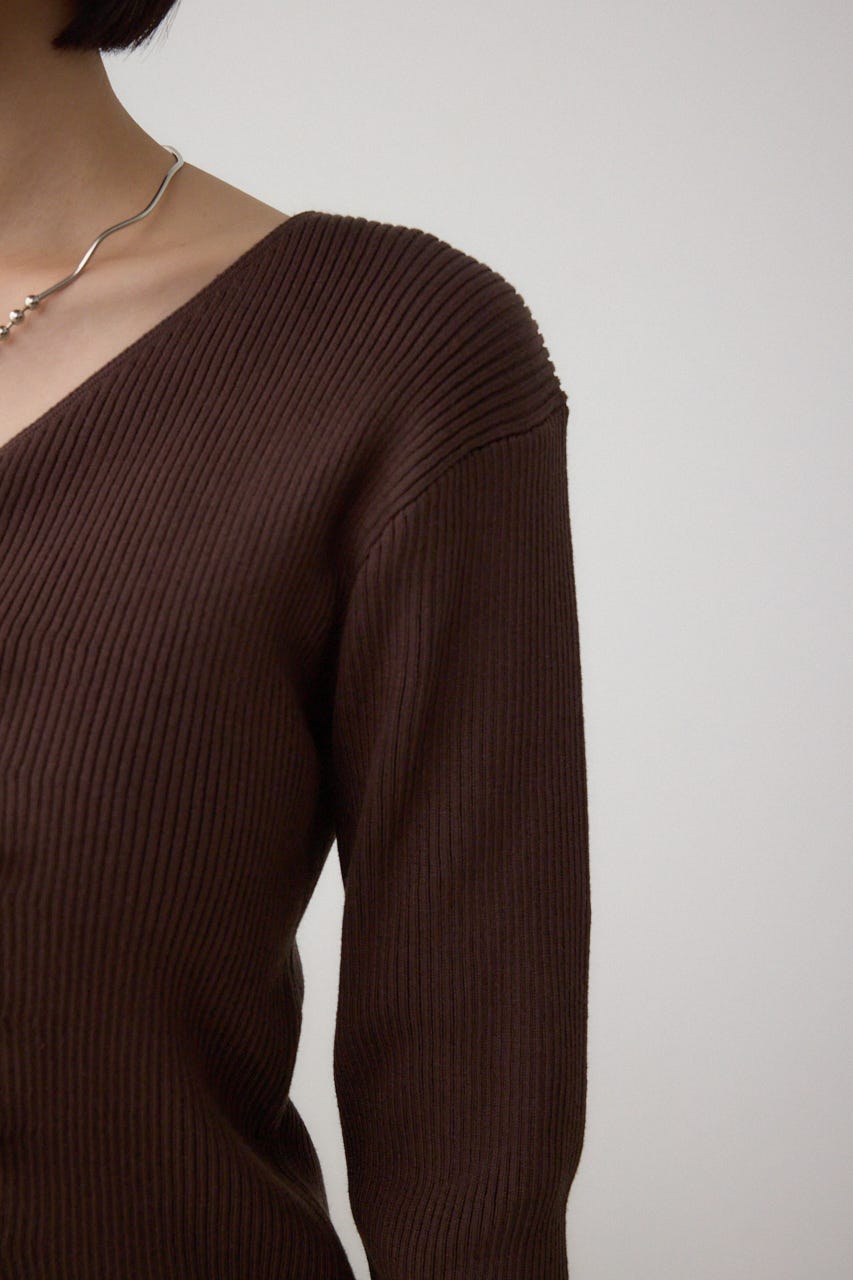 AZUL BY MOUSSY | フロントギャザーVネックニット (ニット