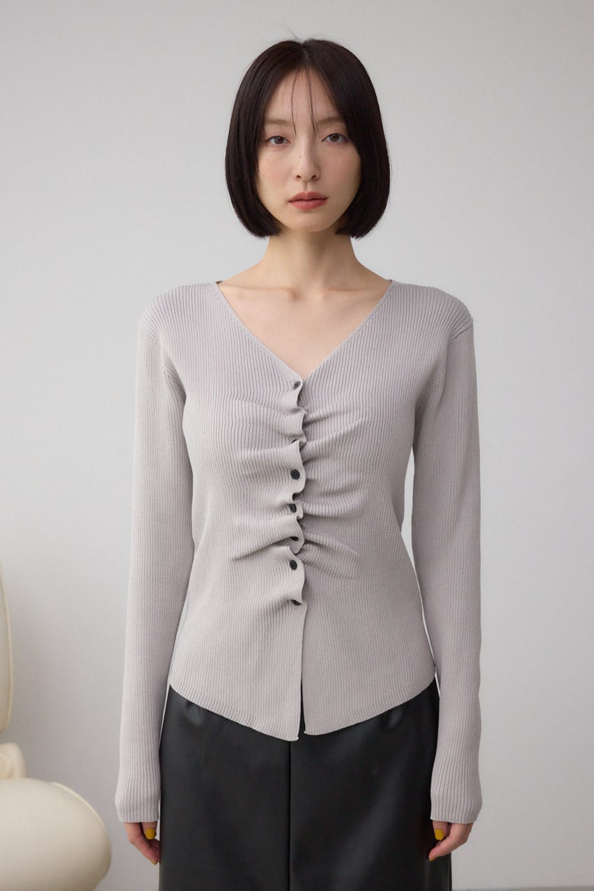 Vページ AZUL BY MOUSSY | フロントギャザーVネックニット (ニット