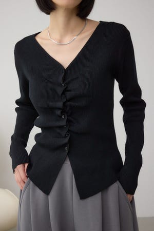 Vページ AZUL BY MOUSSY | フロントギャザーVネックニット (ニット