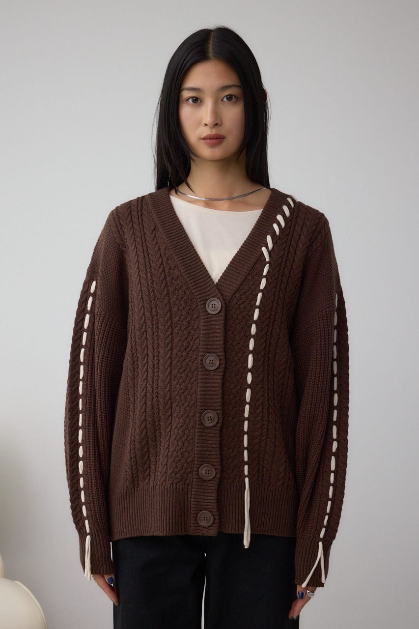 AZUL BY MOUSSY | ステッチデザインカーディガン (カーディガン