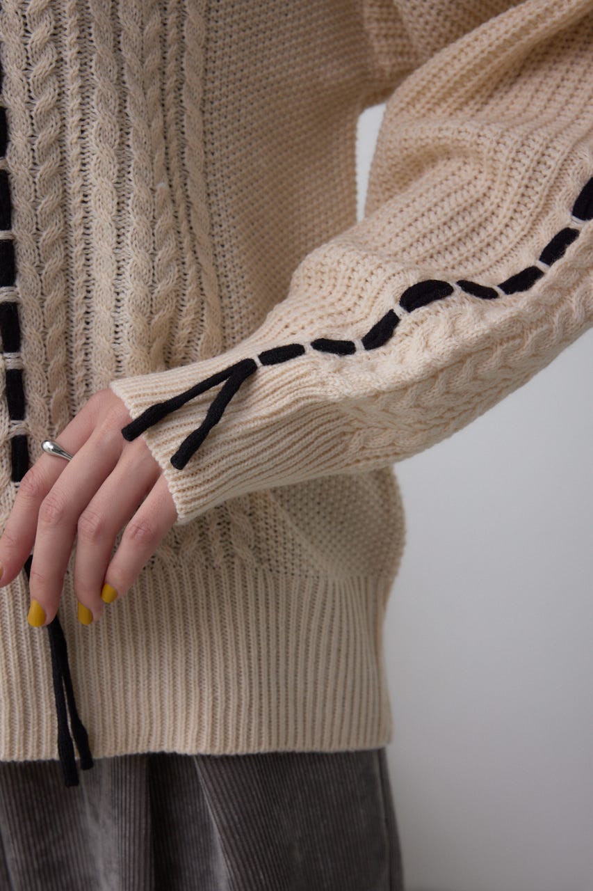 ステッチデザインカーディガン IVOY FREE