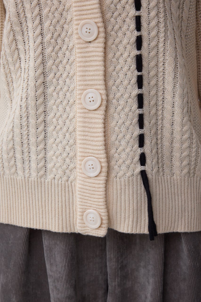 ステッチデザインカーディガン IVOY FREE