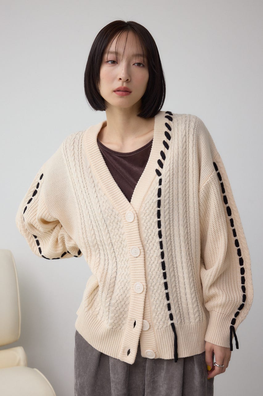 AZUL BY MOUSSY | ステッチデザインカーディガン (カーディガン