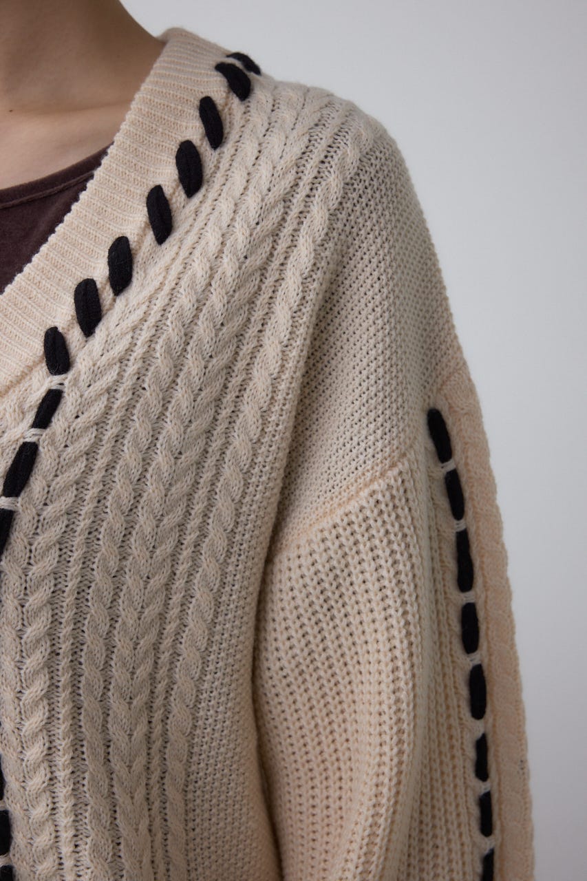 ステッチデザインカーディガン IVOY FREE